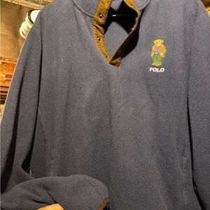 Polo by Ralph Lauren Navy Fleece with Bear Embroidery
